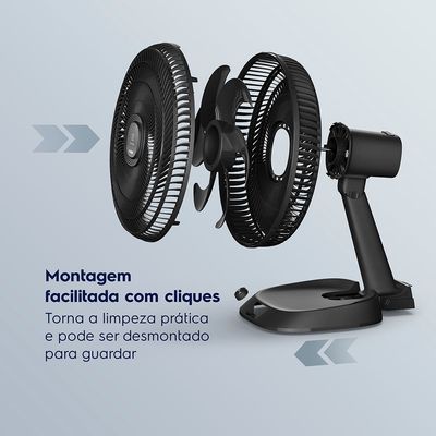 Ventilador de Mesa Electrolux 40cm 6 Pás Efficient DuoForce Air+ Cinza (EFD40) 220V