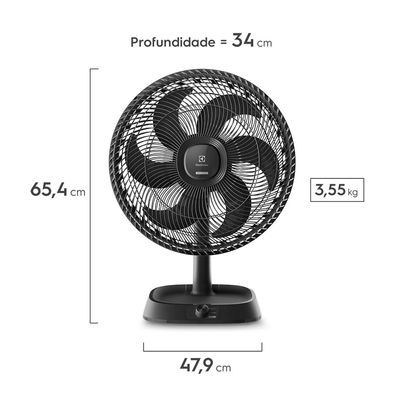 Ventilador de Mesa Electrolux 40cm 6 Pás Efficient DuoForce Air+ Cinza (EFD40) 220V