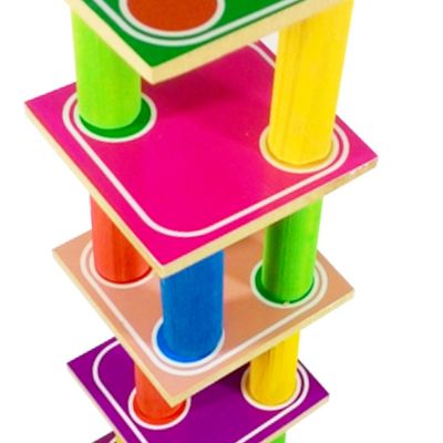 Jogo Torre Inteligente em Madeira - Estojo - Colorido - 80122 - Maninho Artesanatos