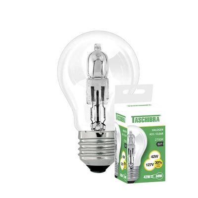 Kit 5 Lâmpadas Halógena Taschibra A55 42w E27 2700k 110v