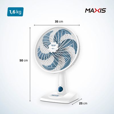 Ventilador de Mesa 30cm Super Vento Maxis Branco e Azul 50W V-30-MX-W 220V