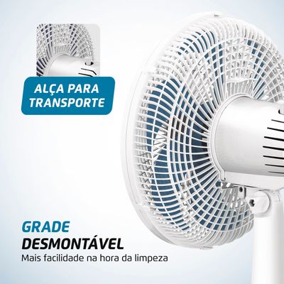 Ventilador de Mesa 30cm Super Vento Maxis Branco e Azul 50W V-30-MX-W 220V