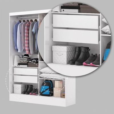 Guarda-roupa Belem Plus 2 Portas De Correr 2 Gavetas Branco