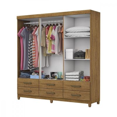 Guarda Roupa D22 6 Portas 6 Gavetas Com Pés Carioca Móveis Freijó