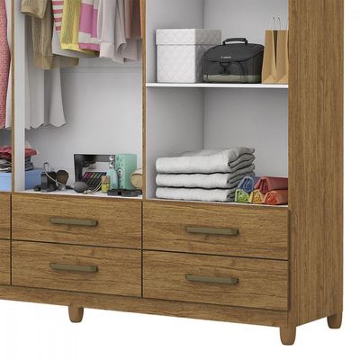 Guarda Roupa D22 6 Portas 6 Gavetas Com Pés Carioca Móveis Freijó