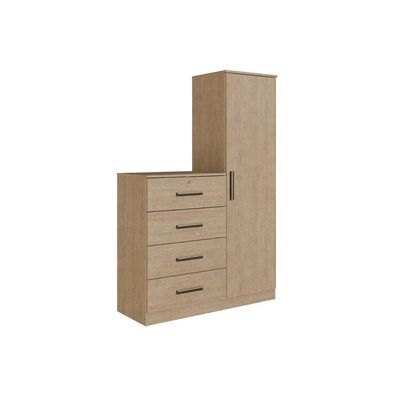 Cômoda De Quarto Aurora 1 Porta E 4 Gavetas Freijo-white Laca - Genialflex