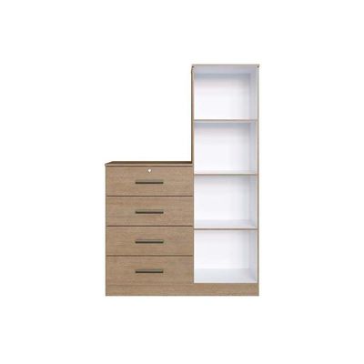 Cômoda De Quarto Aurora 1 Porta E 4 Gavetas Freijo-white Laca - Genialflex