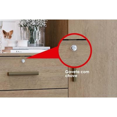Cômoda De Quarto Aurora 1 Porta E 4 Gavetas Freijo-white Laca - Genialflex