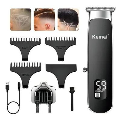 Barbeador Elétrico Kemei Km-1893 Aparador De Barba E Cabelo 110V/220V - 2 em 1