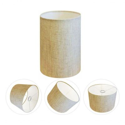 Cúpula Abajur E Luminária Cilíndrica Vivare Cp-7006 ø18x25cm - Bocal Nacional Rustico-bege