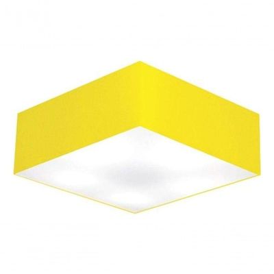 Plafon Quadrado Vivare Md-3002 Cúpula Em Tecido 15/50x50cm - Bivolt Amarelo-único 127/220v