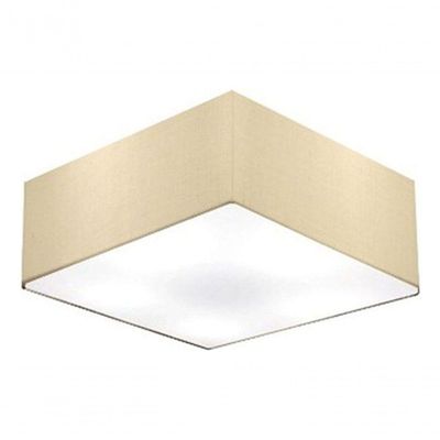 Plafon Quadrado Vivare Md-3050 Cúpula Em Tecido 12/40x40cm - Bivolt Algodão-crú 127/220v