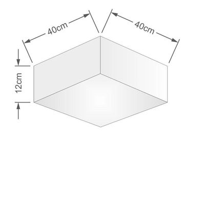 Plafon Quadrado Vivare Md-3050 Cúpula Em Tecido 12/40x40cm - Bivolt Algodão-crú 127/220v