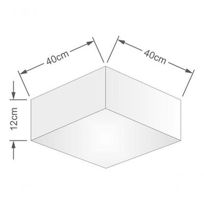 Plafon Quadrado Vivare Md-3050 Cúpula Em Tecido 12/40x40cm - Bivolt Algodão-crú 127/220v