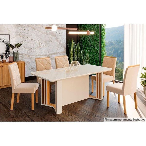 Cadeira Sala De Jantar Fernanda Kit 4 Un Madeirado-suede Joli Capuccino Cadeira Sala De Jantar Fernanda Kit 4 Un Madeirado-suede Joli Capuccino