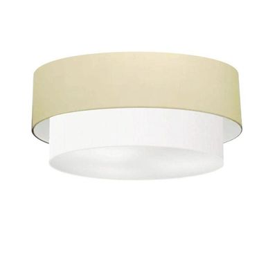 Plafon De Sobrepor Cilíndrico Sp-3063 Cúpula Cor Algodão Crú Branco