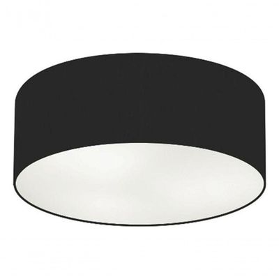 Plafon Cilíndrico Vivare Md-3019 Cúpula Em Tecido 80x15cm - Bivolt Preto 127/220v