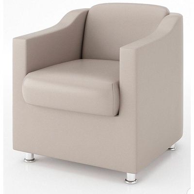 Poltrona Decorativa Tila Reforçada Consultório Sala E Recepção Suede Bege Sj Móveis E Decoração