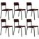 Kit 06 Cadeiras Estofada Para Sala De Jantar Sense Preto C01 Courino Café - Lyam Decor