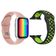 Kit 1 Smartwatch Rosa + 1 Pulseira Extra Preto Com Verde