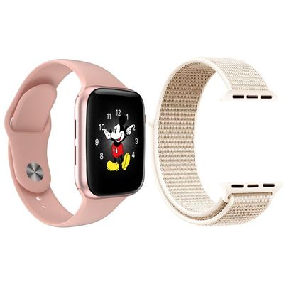 Kit 1 Smartwatch Rosa + 1 Pulseira Extra Nylon Rosa Vintage