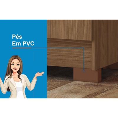 Cômoda De Quarto Pinhais C- 2 Portas E 4 Gavetas Jatoba-areia - Santos Andirá
