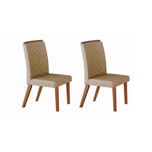 Kit 2 Cadeiras De Cozinha Jade Madeira Capuccino-suede Capuccino - Rufato Kit 2 Cadeiras De Cozinha Jade Madeira Capuccino-suede Capuccino - Rufato