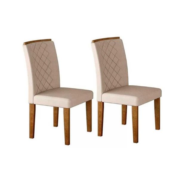 Kit 2 Cadeiras De Cozinha Jade Madeira Capuccino-suede Creme - Rufato Kit 2 Cadeiras De Cozinha Jade Madeira Capuccino-suede Creme - Rufato