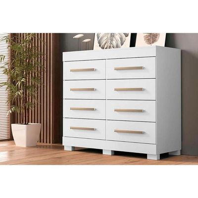Cômoda De Quarto Nalu C- 8 Gavetas Cinamomo-off White - Acp
