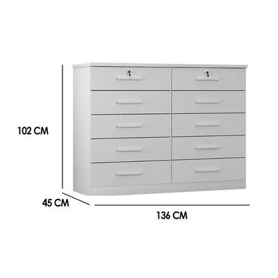 Cômoda De Quarto Milão-deca C- 10 Gavetas Cumaru-fendi 25 - Novo Horizonte