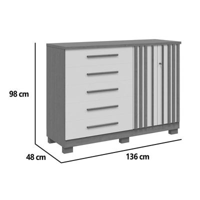 Cômoda De Quarto Bella C- 2 Portas E 5 Gavetas Cinamomo - Acp