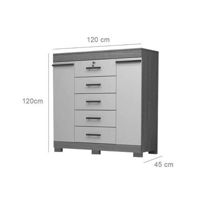 Cômoda De Quarto 2 Portas E 5 Gavetas Diana Cinamomo-off White - Acp