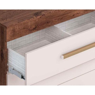 Cômoda De Quarto Rayane 1 Porta E 5 Gavetas C- Sapateira Cinamomo - Acp