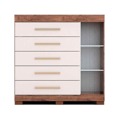 Cômoda De Quarto Rayane 1 Porta E 5 Gavetas C- Sapateira Cinamomo - Acp