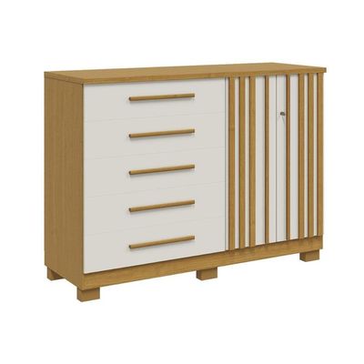 Cômoda De Quarto Bella C- 2 Portas E 5 Gavetas Branco - Acp
