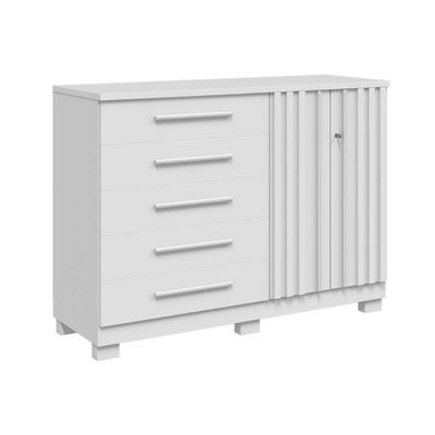 Cômoda De Quarto Bella C- 2 Portas E 5 Gavetas Branco - Acp