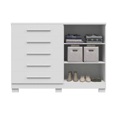 Cômoda De Quarto Bella C- 2 Portas E 5 Gavetas Branco - Acp