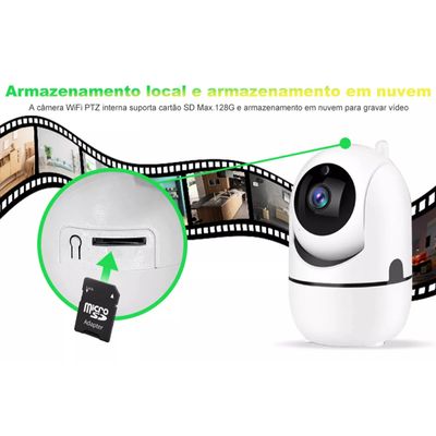 Babá Eletrônica Câmera Wifi Sem Fio Visão Noturna Microfone