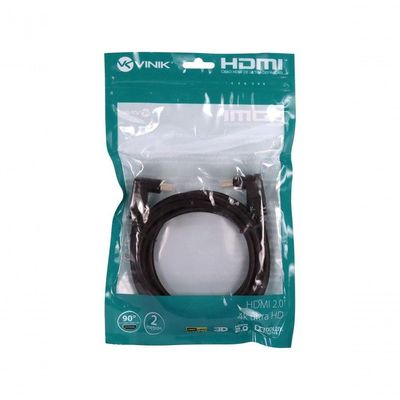 Cabo Hdmi 2.0 4k Ultra Hd 3d Conexão Ethernet Conectores 90° 2 Metros - H20b90-2