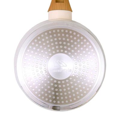 Panela Aluminio Cerâmica Antiaderente 16cm Mimo Style Marmol Cook Com Fundo Triplo Indução 1,3 Litros E Tampa De Vidro