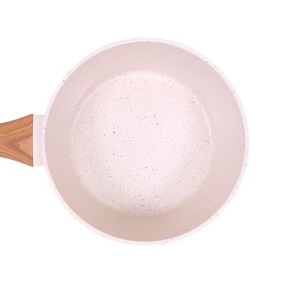 Panela Aluminio Cerâmica Antiaderente 16cm Mimo Style Marmol Cook Com Fundo Triplo Indução 1,3 Litros E Tampa De Vidro