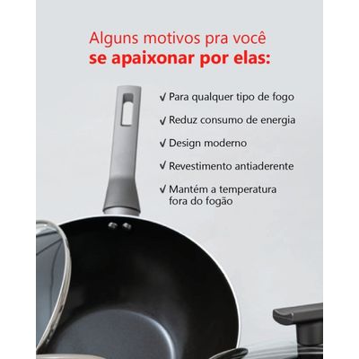 Frigideira Aluminio Revestimento Ceramica 26cm Fundo Triplo Fogao Inducao Mimo Style Linha Grafito Cook Panela Avulsa Antiaderente Grande