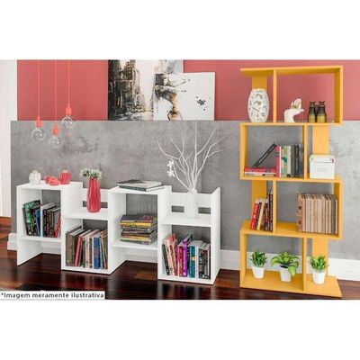 Estante para Sala ESM218 c/ 4 Nichos Branco - Movelbento