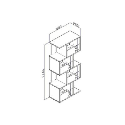 Estante para Sala ESM218 c/ 4 Nichos Branco - Movelbento