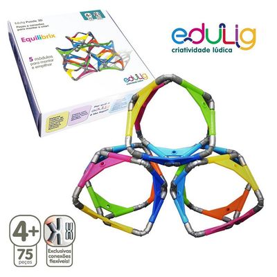 Quebra-cabeça Edulig Puzzle 3D Equilibrix - 75 peças e conexões - GXPXYR79K - Edulig