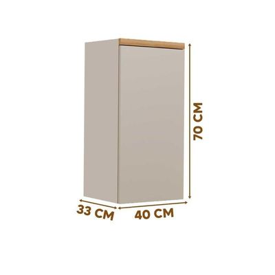 Armário De Cozinha Aéreo 40cm Allure 1 Porta Jequitibá-gris