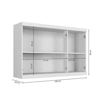 Armário Aéreo Talismã 3 Portas Arte Móveis Branco
