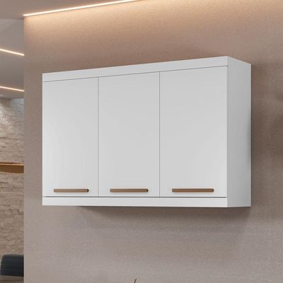 Armário Aéreo Talismã 3 Portas Arte Móveis Branco