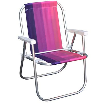 Cadeira De Praia Varanda Alta Standart Em Alumínio Cores Sortidas - Cad0047 - Botafogo