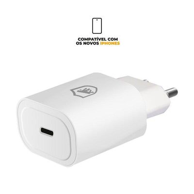 Carregador Turbo Tipo C - QC 3.0 - Branco - Gshield